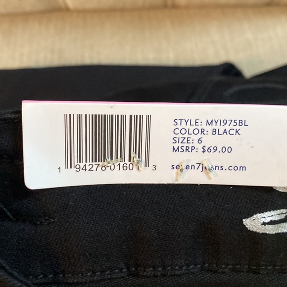 Seven7 High Rise Tummy Less & Control Lightweight Black Women Jean Leggings Sz 6 - Picture 14 of 15